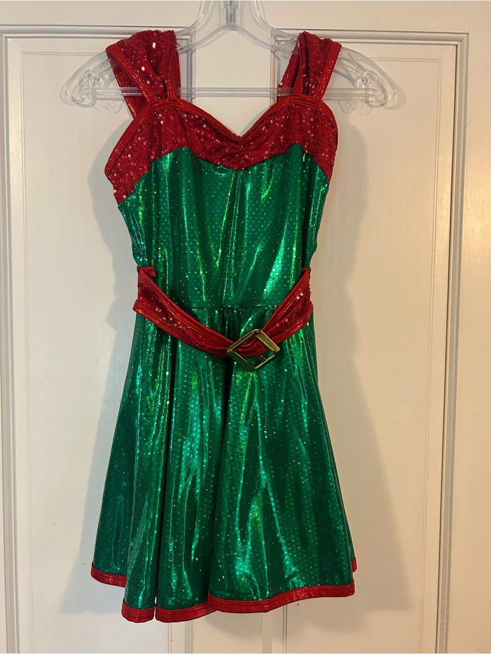 Wish Red and Green Sparkle Holiday Dance Costume